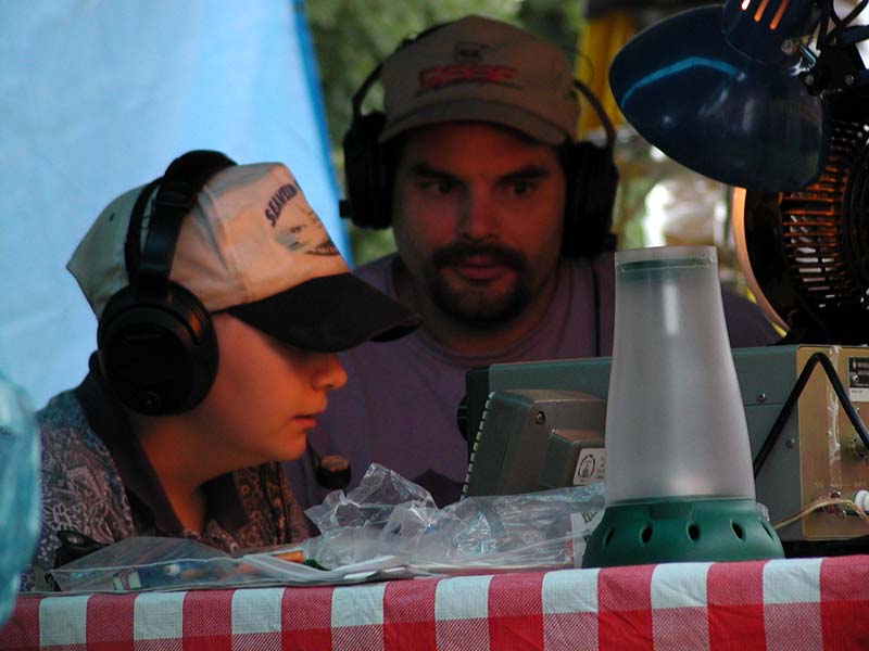 John, KA2VBI, instructing the youths